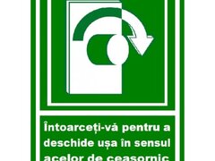 Placuta intoarceti-va pentru a deschide usa in sensul acelor de ceasornic spre dreapta